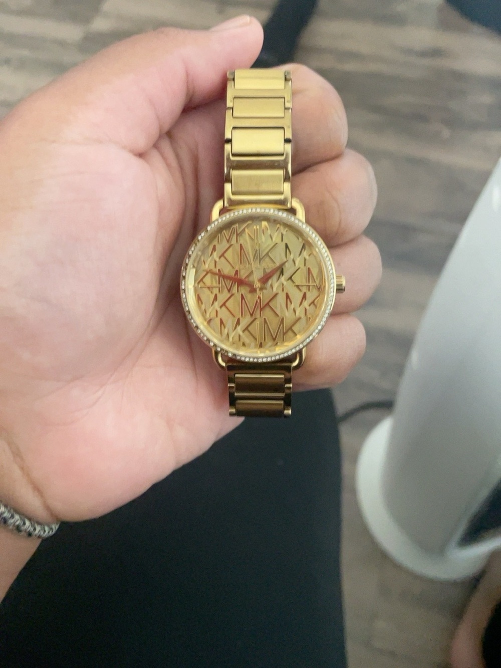 Michael Kors Gold-Tone MK Logo Bracelet Watch
